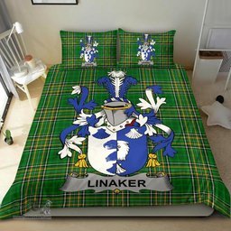 Irish Linaker Coat of Arms Family Crest Ireland Bedding Set Irish National Tartan Irish County Bedding Set Duvet Covers