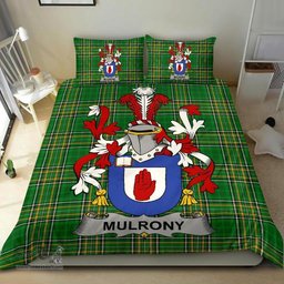 Irish Mulrony or O'Mulroney Coat of Arms Family Crest Ireland Bedding Set Irish National Tartan Irish County Bedding Set Duvet Covers