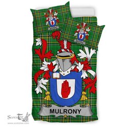 Irish Mulrony or O'Mulroney Coat of Arms Family Crest Ireland Bedding Set Irish National Tartan Irish County Bedding Set Duvet Covers