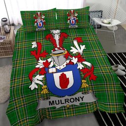 Irish Mulrony or O'Mulroney Coat of Arms Family Crest Ireland Bedding Set Irish National Tartan Irish County Bedding Set Duvet Covers