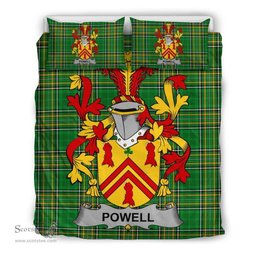 Irish Powell Coat of Arms Family Crest Ireland Bedding Set Irish National Tartan Irish County Bedding Set Duvet Covers