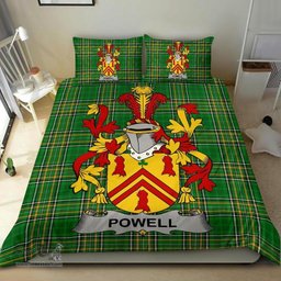 Irish Powell Coat of Arms Family Crest Ireland Bedding Set Irish National Tartan Irish County Bedding Set Duvet Covers