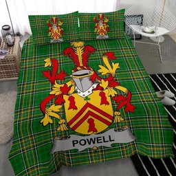 Irish Powell Coat of Arms Family Crest Ireland Bedding Set Irish National Tartan Irish County Bedding Set Duvet Covers