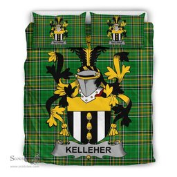 Irish Kelleher or O'Kelleher Coat of Arms Family Crest Ireland Bedding Set Irish National Tartan Irish County Bedding Set Duvet Covers