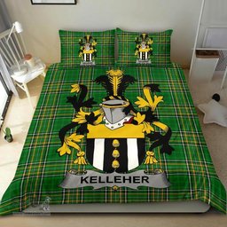 Irish Kelleher or O'Kelleher Coat of Arms Family Crest Ireland Bedding Set Irish National Tartan Irish County Bedding Set Duvet Covers