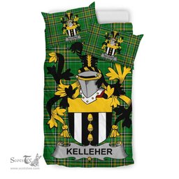 Irish Kelleher or O'Kelleher Coat of Arms Family Crest Ireland Bedding Set Irish National Tartan Irish County Bedding Set Duvet Covers