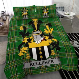 Irish Kelleher or O'Kelleher Coat of Arms Family Crest Ireland Bedding Set Irish National Tartan Irish County Bedding Set Duvet Covers