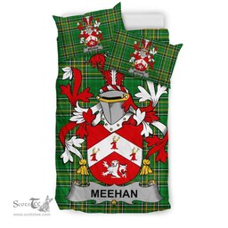 Irish Meehan or O'Meighan Coat of Arms Family Crest Ireland Bedding Set Irish National Tartan Irish County Bedding Set Duvet Covers