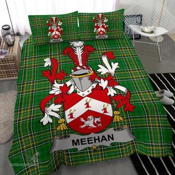 Irish Meehan or O'Meighan Coat of Arms Family Crest Ireland Bedding Set Irish National Tartan Irish County Bedding Set Duvet Covers