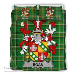 Irish Egan or McEgan Coat of Arms Family Crest Ireland Bedding Set Irish National Tartan Irish County Bedding Set Duvet Covers