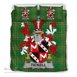Irish Tickell Coat of Arms Family Crest Ireland Bedding Set Irish National Tartan Irish County Bedding Set Duvet Covers