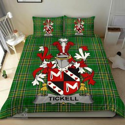 Irish Tickell Coat of Arms Family Crest Ireland Bedding Set Irish National Tartan Irish County Bedding Set Duvet Covers