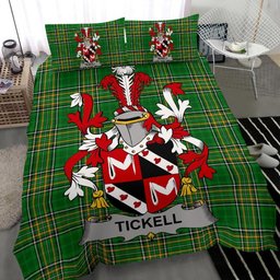 Irish Tickell Coat of Arms Family Crest Ireland Bedding Set Irish National Tartan Irish County Bedding Set Duvet Covers