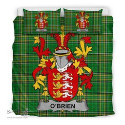 Irish Brien or O'Brien Coat of Arms Family Crest Ireland Bedding Set Irish National Tartan Irish County Bedding Set Duvet Covers