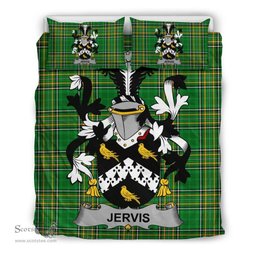 Irish Jervis or Jarvis Coat of Arms Family Crest Ireland Bedding Set Irish National Tartan Irish County Bedding Set Duvet Covers