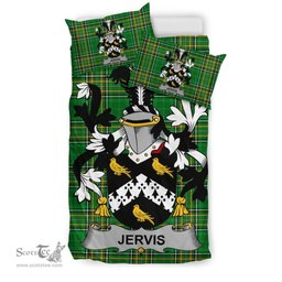Irish Jervis or Jarvis Coat of Arms Family Crest Ireland Bedding Set Irish National Tartan Irish County Bedding Set Duvet Covers