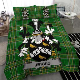 Irish Jervis or Jarvis Coat of Arms Family Crest Ireland Bedding Set Irish National Tartan Irish County Bedding Set Duvet Covers
