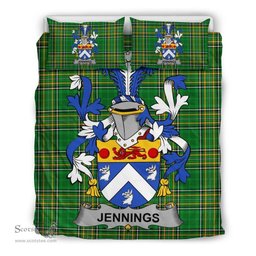 Irish Jennings or Jennyns Coat of Arms Family Crest Ireland Bedding Set Irish National Tartan Irish County Bedding Set Duvet Covers
