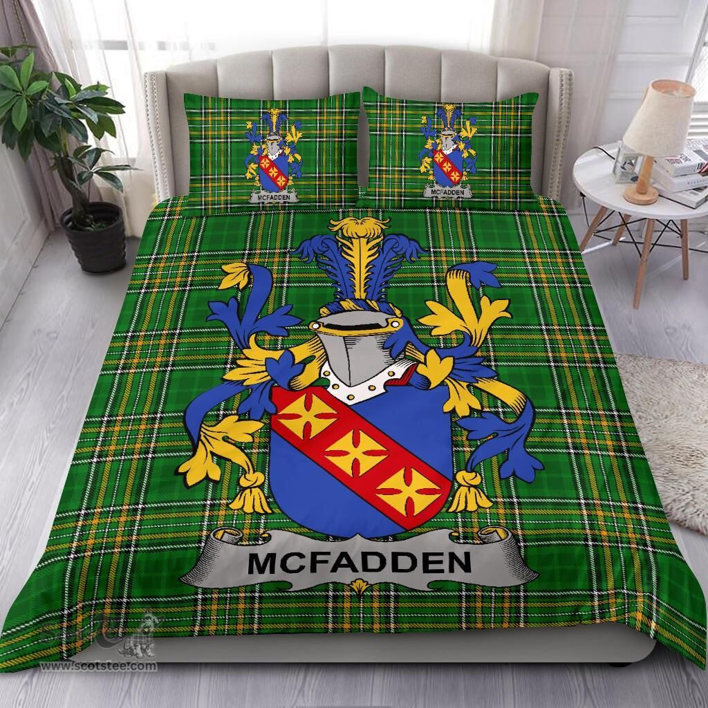 Irish McFadden or McFadyen Coat of Arms Family Crest Ireland Bedding Set Irish National Tartan Irish County Bedding Set Duvet Covers
