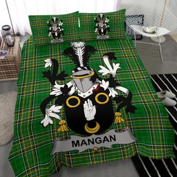 Irish Mangan or O'Mangan Coat of Arms Family Crest Ireland Bedding Set Irish National Tartan Irish County Bedding Set Duvet Covers