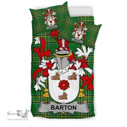 Irish Barton Coat of Arms Family Crest Ireland Bedding Set Irish National Tartan Irish County Bedding Set Duvet Covers