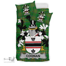 Irish Coonan or O'Conan Coat of Arms Family Crest Ireland Bedding Set Irish National Tartan Irish County Bedding Set Duvet Covers