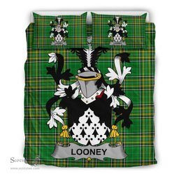 Irish Looney or O'Lunney Coat of Arms Family Crest Ireland Bedding Set Irish National Tartan Irish County Bedding Set Duvet Covers