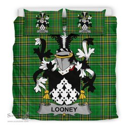 Irish Looney or O'Lunney Coat of Arms Family Crest Ireland Bedding Set Irish National Tartan Irish County Bedding Set Duvet Covers