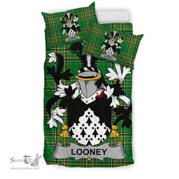 Irish Looney or O'Lunney Coat of Arms Family Crest Ireland Bedding Set Irish National Tartan Irish County Bedding Set Duvet Covers