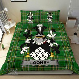 Irish Looney or O'Lunney Coat of Arms Family Crest Ireland Bedding Set Irish National Tartan Irish County Bedding Set Duvet Covers