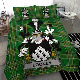 Irish Looney or O'Lunney Coat of Arms Family Crest Ireland Bedding Set Irish National Tartan Irish County Bedding Set Duvet Covers
