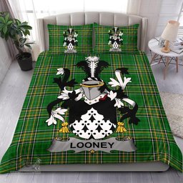 Irish Looney or O'Lunney Coat of Arms Family Crest Ireland Bedding Set Irish National Tartan Irish County Bedding Set Duvet Covers