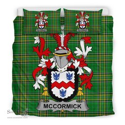 Irish McCormick Coat of Arms Family Crest Ireland Bedding Set Irish National Tartan Irish County Bedding Set Duvet Covers