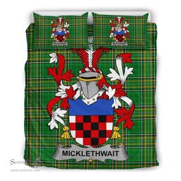 Irish Micklethwait Coat of Arms Family Crest Ireland Bedding Set Irish National Tartan Irish County Bedding Set Duvet Covers