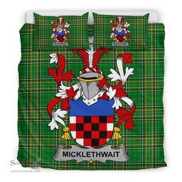 Irish Micklethwait Coat of Arms Family Crest Ireland Bedding Set Irish National Tartan Irish County Bedding Set Duvet Covers