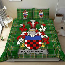 Irish Micklethwait Coat of Arms Family Crest Ireland Bedding Set Irish National Tartan Irish County Bedding Set Duvet Covers