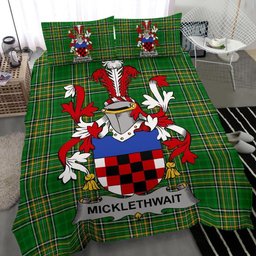 Irish Micklethwait Coat of Arms Family Crest Ireland Bedding Set Irish National Tartan Irish County Bedding Set Duvet Covers