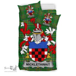 Irish Micklethwait Coat of Arms Family Crest Ireland Bedding Set Irish National Tartan Irish County Bedding Set Duvet Covers