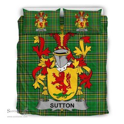 Irish Sutton Coat of Arms Family Crest Ireland Bedding Set Irish National Tartan Irish County Bedding Set Duvet Covers
