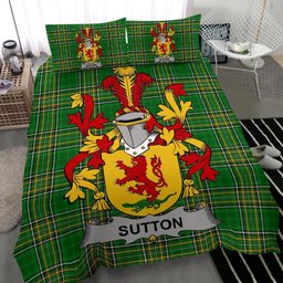 Irish Sutton Coat of Arms Family Crest Ireland Bedding Set Irish National Tartan Irish County Bedding Set Duvet Covers