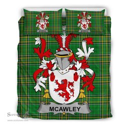 Irish McAwley or McCawley Coat of Arms Family Crest Ireland Bedding Set Irish National Tartan Irish County Bedding Set Duvet Covers