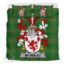 Irish McAwley or McCawley Coat of Arms Family Crest Ireland Bedding Set Irish National Tartan Irish County Bedding Set Duvet Covers