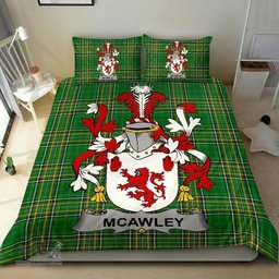 Irish McAwley or McCawley Coat of Arms Family Crest Ireland Bedding Set Irish National Tartan Irish County Bedding Set Duvet Covers