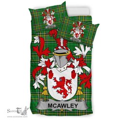Irish McAwley or McCawley Coat of Arms Family Crest Ireland Bedding Set Irish National Tartan Irish County Bedding Set Duvet Covers