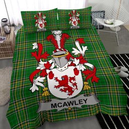 Irish McAwley or McCawley Coat of Arms Family Crest Ireland Bedding Set Irish National Tartan Irish County Bedding Set Duvet Covers