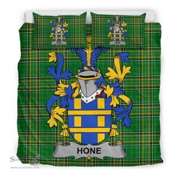 Irish Hone or O'Hone Coat of Arms Family Crest Ireland Bedding Set Irish National Tartan Irish County Bedding Set Duvet Covers
