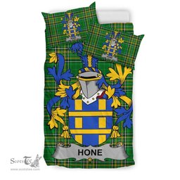 Irish Hone or O'Hone Coat of Arms Family Crest Ireland Bedding Set Irish National Tartan Irish County Bedding Set Duvet Covers