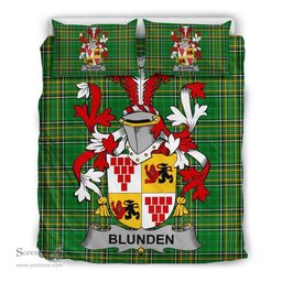 Irish Blunden Coat of Arms Family Crest Ireland Bedding Set Irish National Tartan Irish County Bedding Set Duvet Covers