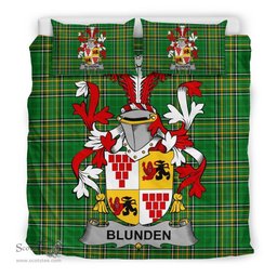 Irish Blunden Coat of Arms Family Crest Ireland Bedding Set Irish National Tartan Irish County Bedding Set Duvet Covers