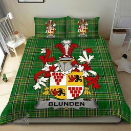 Irish Blunden Coat of Arms Family Crest Ireland Bedding Set Irish National Tartan Irish County Bedding Set Duvet Covers